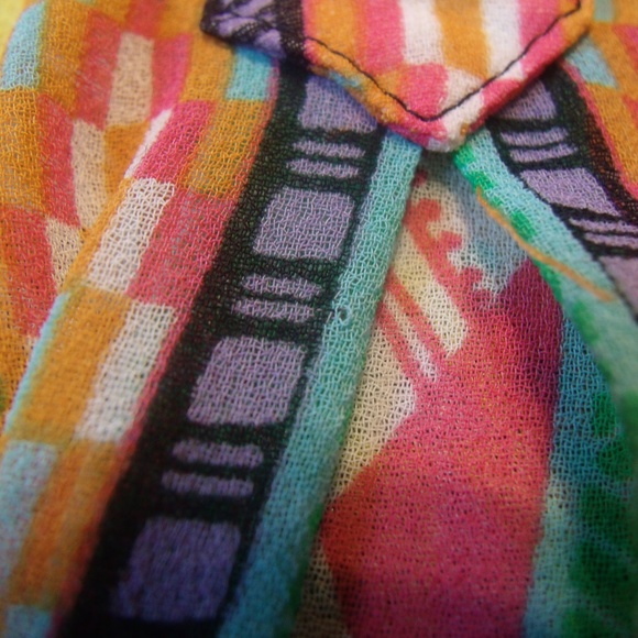 Hale Bob Multicolor Jeweled Neck Sheer Top - Picture 8 of 8